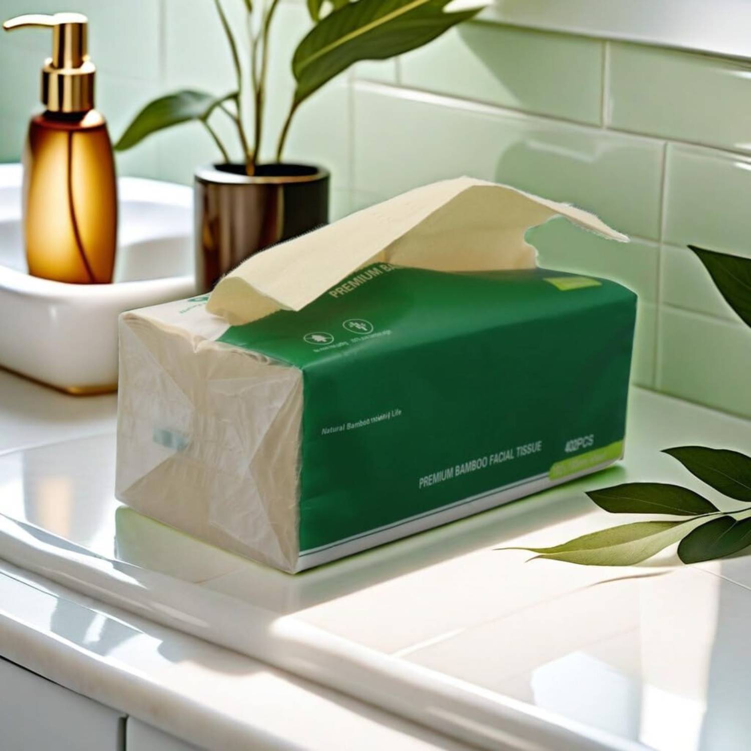 Bulk box of bamboo tissues